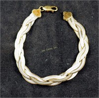 Fancy Sterling Silver Woven Tri Band Bracelet