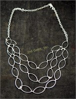 Avon N R Silver Wide Loop 18" Fancy Necklace