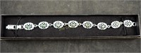 New Victorian Silver & Iridescent Stone Bracelet