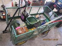 Yard cart with folding sides and assorted