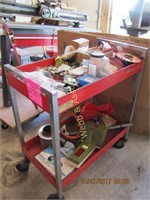 Snap-on rolling tool cart with misc supplies