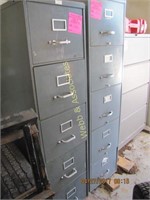 2 Gray file cabinets with miscellaneous books