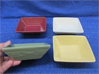 4 longaberger 4in tasting bowls (multi-colored)