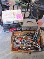 Large box of tools: sockets, wrenches, screwdriver