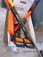 Box of screwdrivers and pry bars
