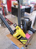 2 new leaf blowers in boxes (1 gas, 1 electric)