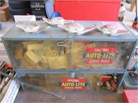 2 auto light display cases with parts including