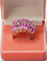Sterling Silver Ruby (6ct) Ring, Retail Value