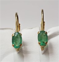 14K Yellow Gold Emerald (0.48ct) Earrings