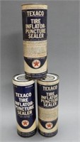 LOT OF 3 TEXACO TIRE INFLATOR-PUNCTURE SEALER CANS