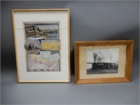 LOT OF 2 FRAMED RAILROAD PICTURES