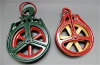 LOT OF 2 METAL PULLEY'S