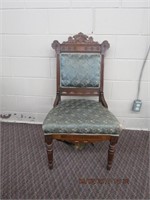 Victorian chair in carved walnut  frame