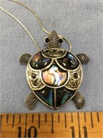 2 x 1.75" tortoise made of marcasite and mother of