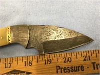 7.25" Damascus steel skinning knife from Pakistan