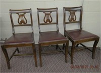 3 Lyre back chairs