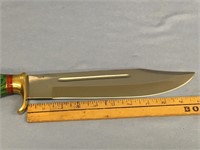 16.5" bowie knife with a wood and brass handle, st