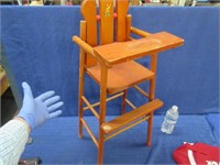 child's toy hi chair for doll - 29in tall