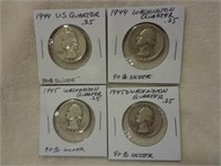 4 Silver Quarters1944, 1945 & 1945-D