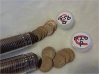 2 Tubes of Wheat Cents 1920-P & 1956-D