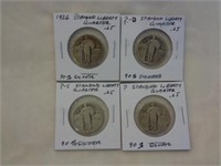 4 Silver Standing Liberty Quarters 1926 & ?