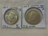 1960-D & 1964-D Franklin Half Dollar