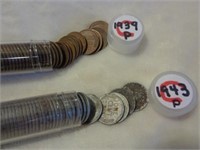 2 Tubes of Wheat Cents 1939-P & 1943-P