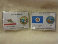 2 Silver State Coins California & Minnesota