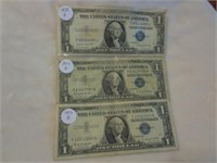 $1 US Silver Certificates 1935-G, 2 x 57-B