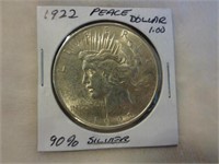 1922 Silver US Peace Dollar