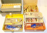 Grouping of Fishing Tackle Boxes Lures
