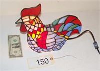 Stained Glass Rooster Lamp