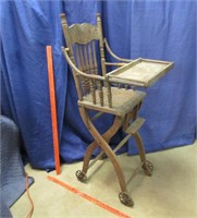 antique hi-chair (adjusts to low height) nice