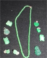 10 Green Necklace & 9 Pendants