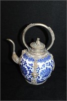 B & W Porcelain Teapot with metal