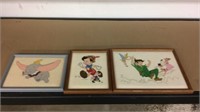 3 embroidered Disney pictures