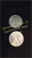 2- 1922 Liberty Peace Dollars