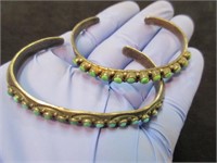 2 native american turquoise bracelets