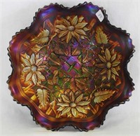 Poinsettia & Lattice ftd ruffled bowl - purple
