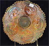 Horse Medallion 7" plate - marigold