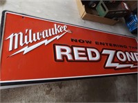 MILWAUKEE RED ZONE METAL SIGN
