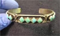 native american turquoise bracelet (12 stones)