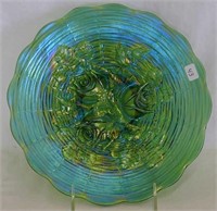 Rose Show 9" plate - emerald green