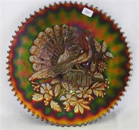 Peacocks 9" plate w/ribbed back - purple