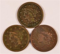 3 Different Large Cents.