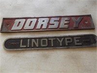 DORSEY & LINOTYPE SIGNS