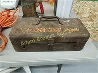 Vintage Workmaster metal tackle box & tackle
