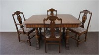 c.1930 Mahogany Dining Table with 4 Chairs