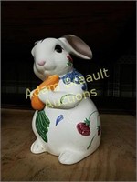 Porcelain rabbit cookie jar