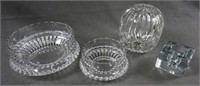 Lead Crystal Group of Bowls Dishes Candle Holders
